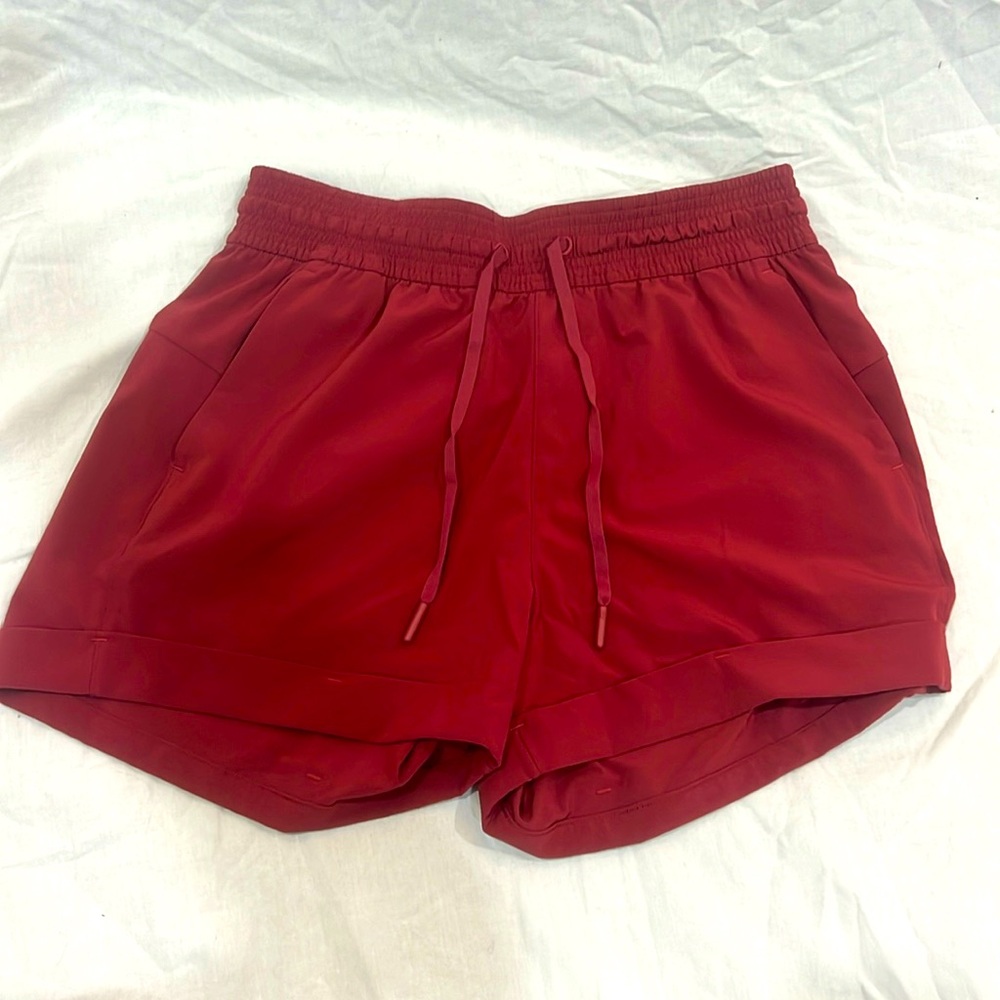 Maroon lululemon shorts